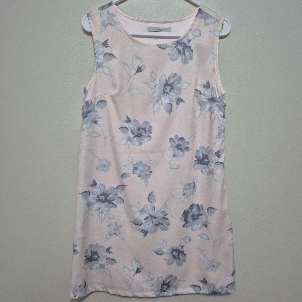 GRL Women’s Blush Pink Floral Sleeveless Shift Dress – Size S - Picture 3 of 7